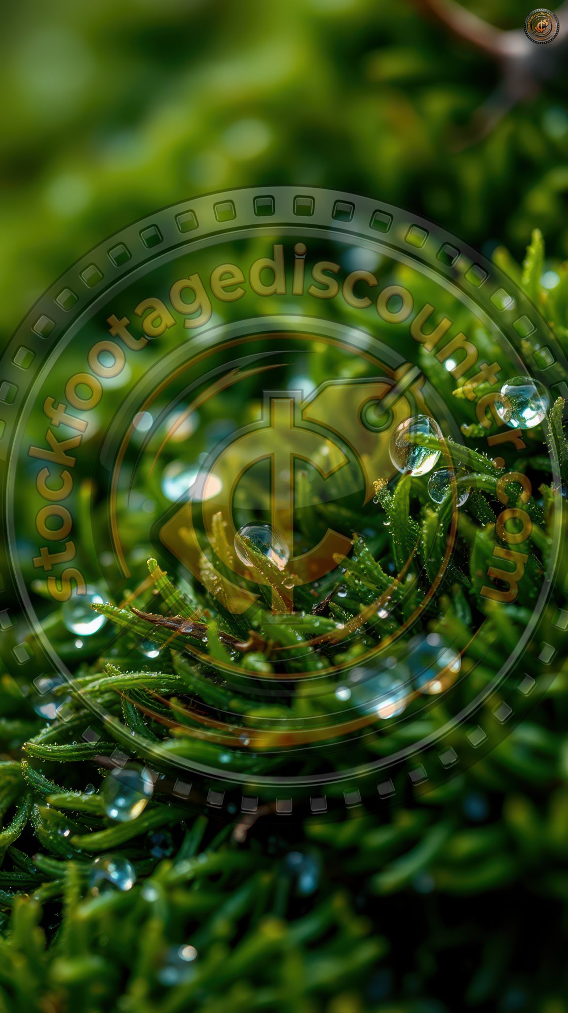 Morning dew clings to vibrant green moss