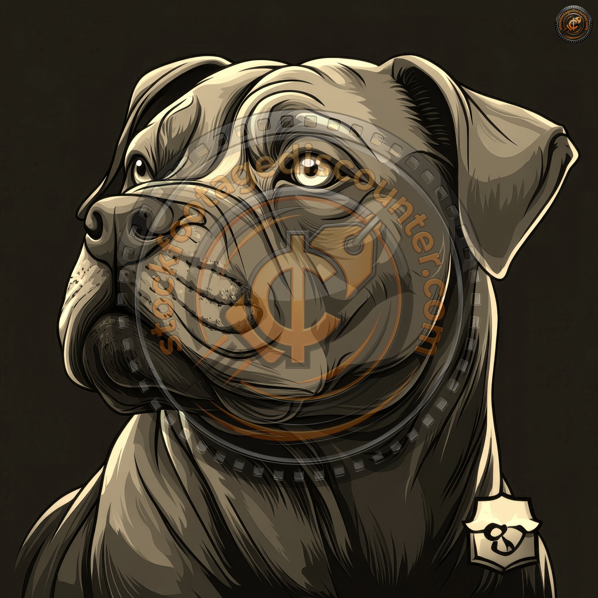 A 2dized Pitbull Dog Logo With Character. An Cebf9377 64ad 48a9 Bfc7 01a1d60523e7 0 Gigapixel Standard 6x Sepia