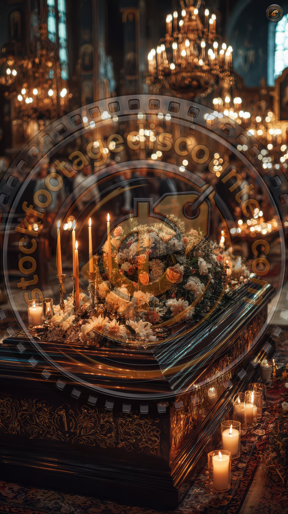 A Casket With Flowers And Candles On It. A Group De82c7e8 Db7e 489e 89d0 10d03a6cb707 2 Gigapixel Standard 6x