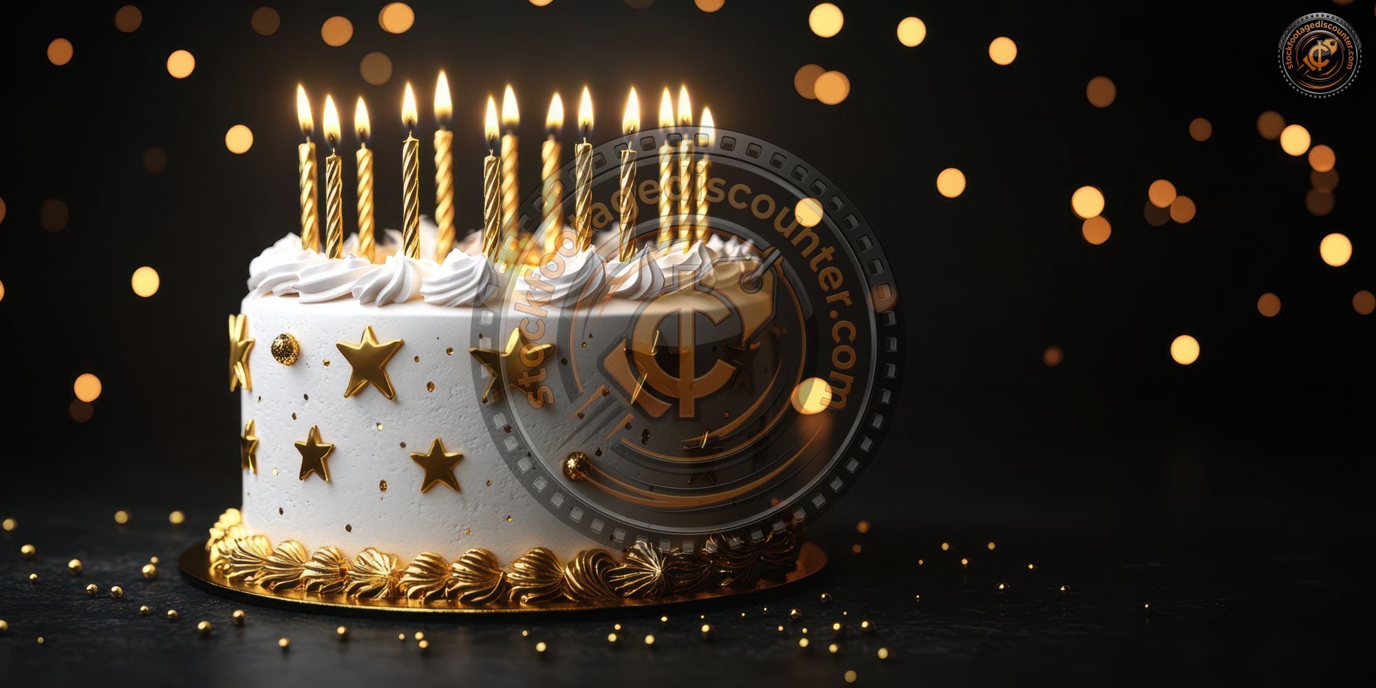 A White Birt Ay Cake With Gold Candles And Decor 589eb138 0289 48b5 B64b C594be3e0d59 3 Gigapixel Standard 6x