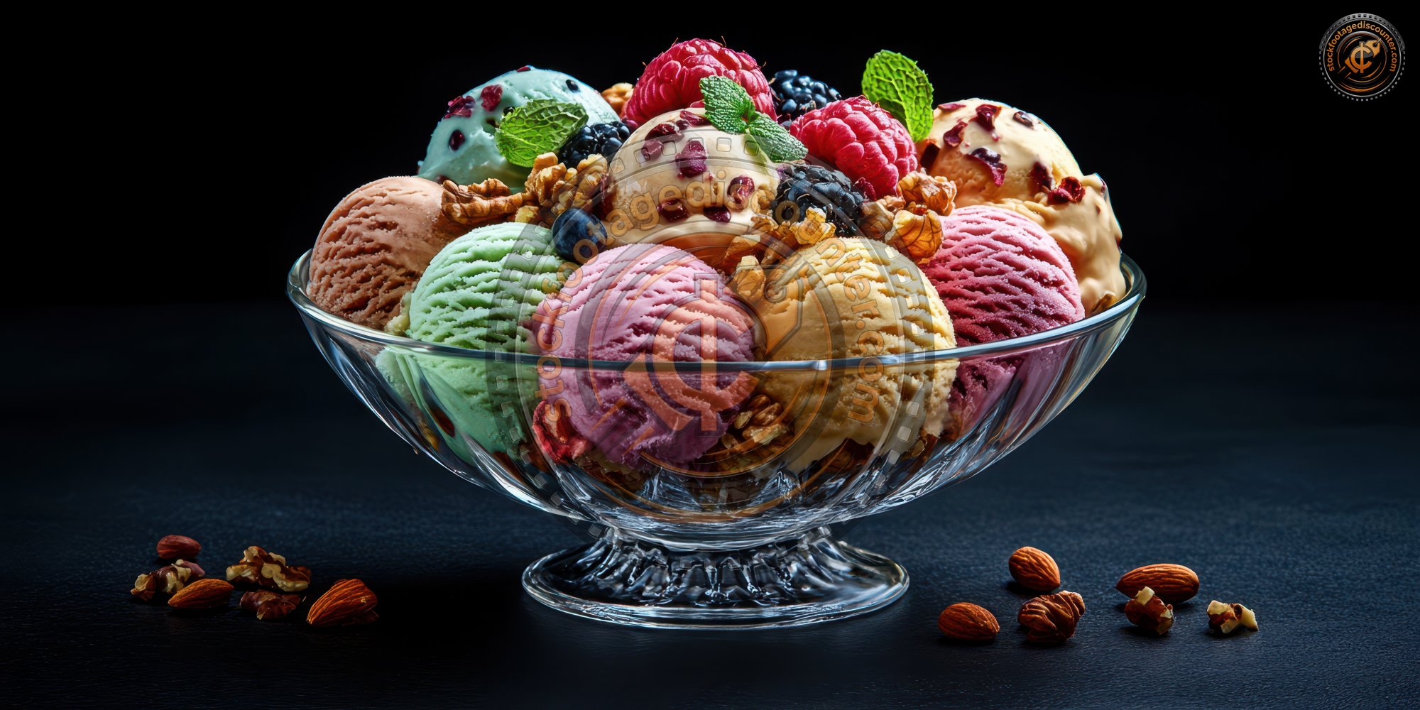 Artisanal Sundae With Colorful Gelato Scoops Topped With Nuts And Fruits Served In Glass Bowl Delightful Treat For Ice C 1737656557 Gigapixel Standard 6x