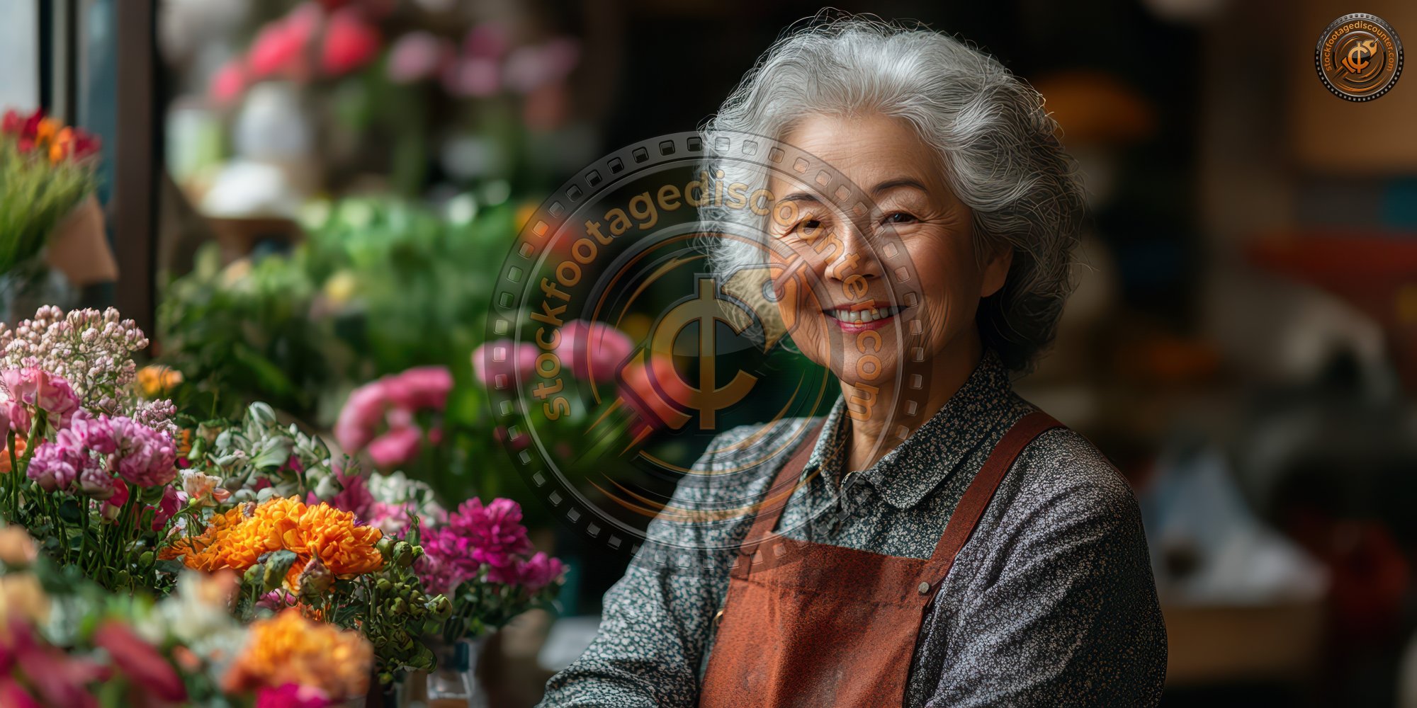 Asian Happy Retired Woman Flower Shop Owner. Succ D507ab51 6c19 4fcd 84be 600b32a2d5ae 3 Gigapixel Standard 6x