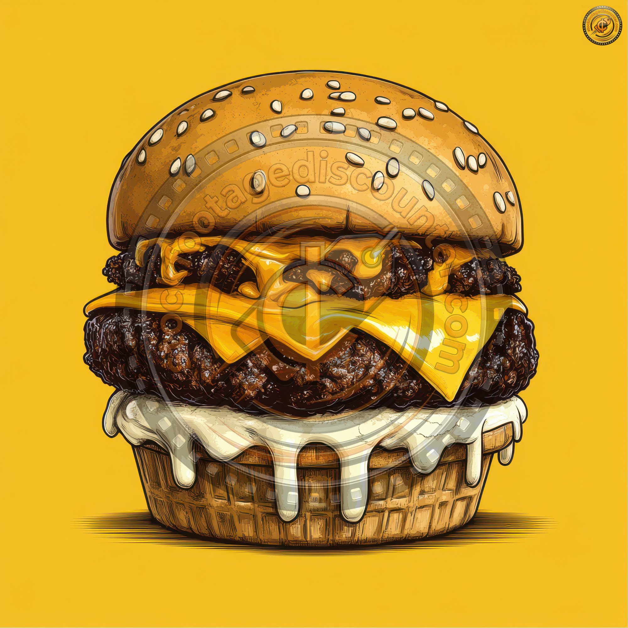 Burger On A Waffle Cone. Simple Illustration 8cd9b99d B671 4daa 9e91 40660a78edd0 1 Gigapixel Standard 6x