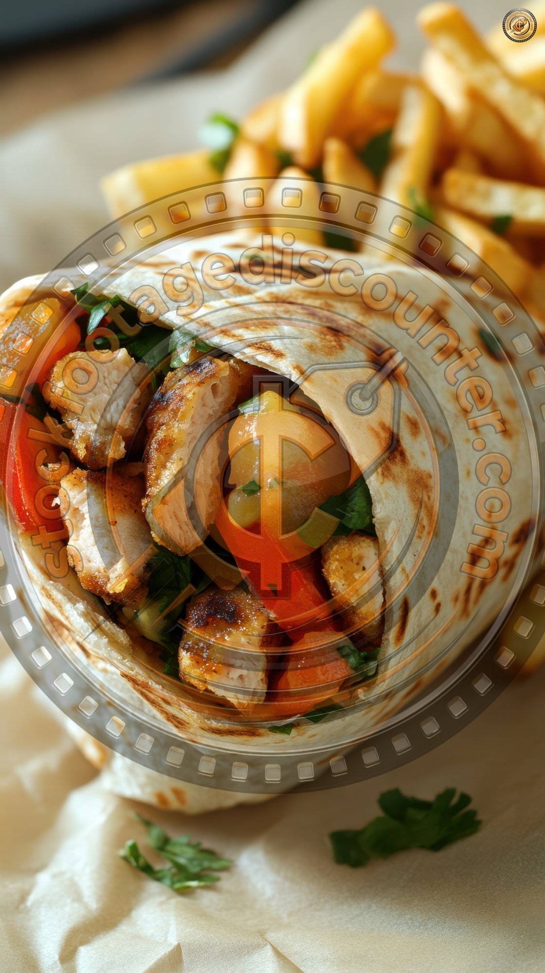 Chicken And Vegetable Wrap With French Fries. Chi 1bb12e60 5f49 45f8 B2fc A3c425e3263f 0 Gigapixel Standard 6x