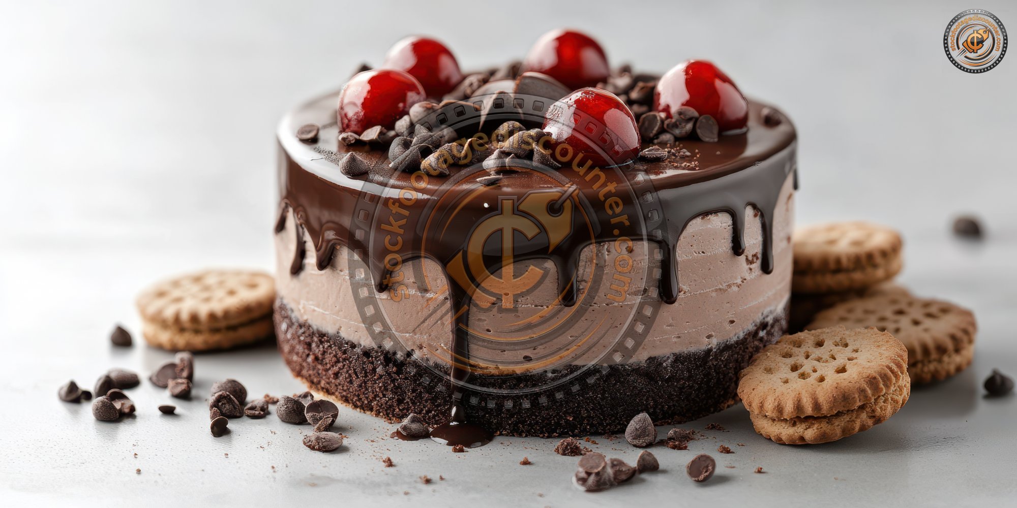 Chocolate Ice Cream Cake With Biscuits Isolated. 163b2142 0f05 4171 A35b 4459dd1d6512 1 Gigapixel Standard 6x