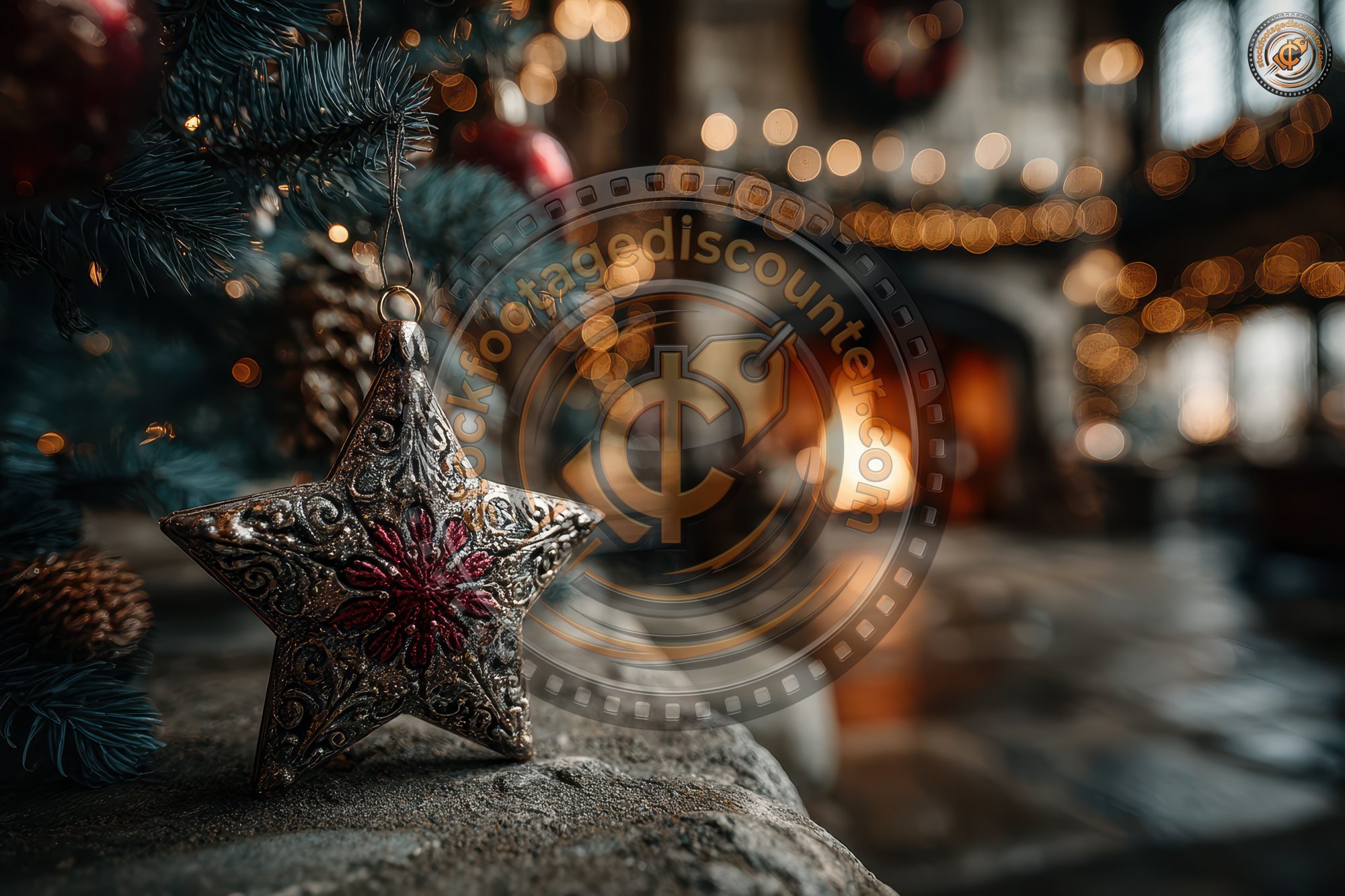 Christmas Tree And Red Star Close Up On The Backg Cb7d8ed7 Cab6 4fbf 8bfc 74bdb44cb16f 2 Gigapixel Standard 6x