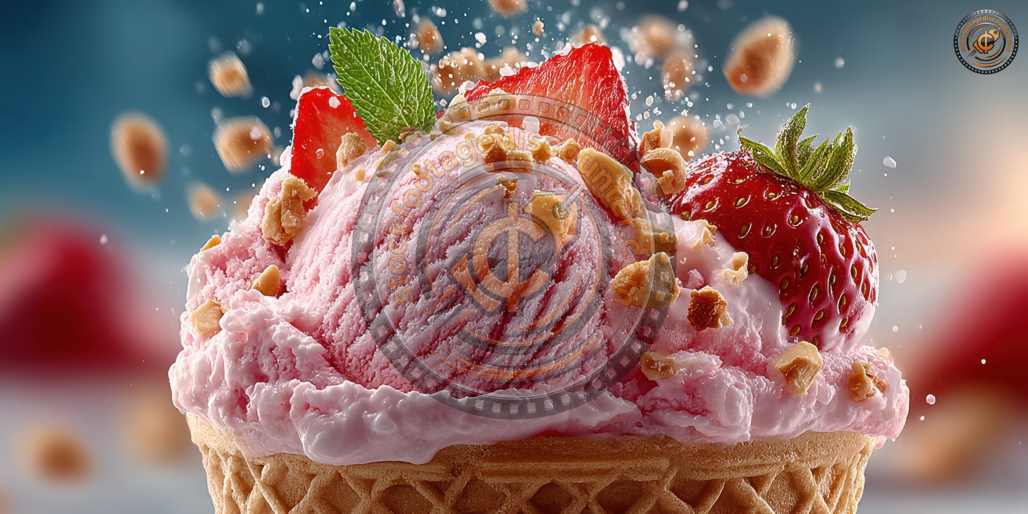 Close Up Of Strawberry Ice Cream In A Cup With Cr 63f66728 34e1 4038 9320 0df92535ce0c 0 Gigapixel Standard 6x