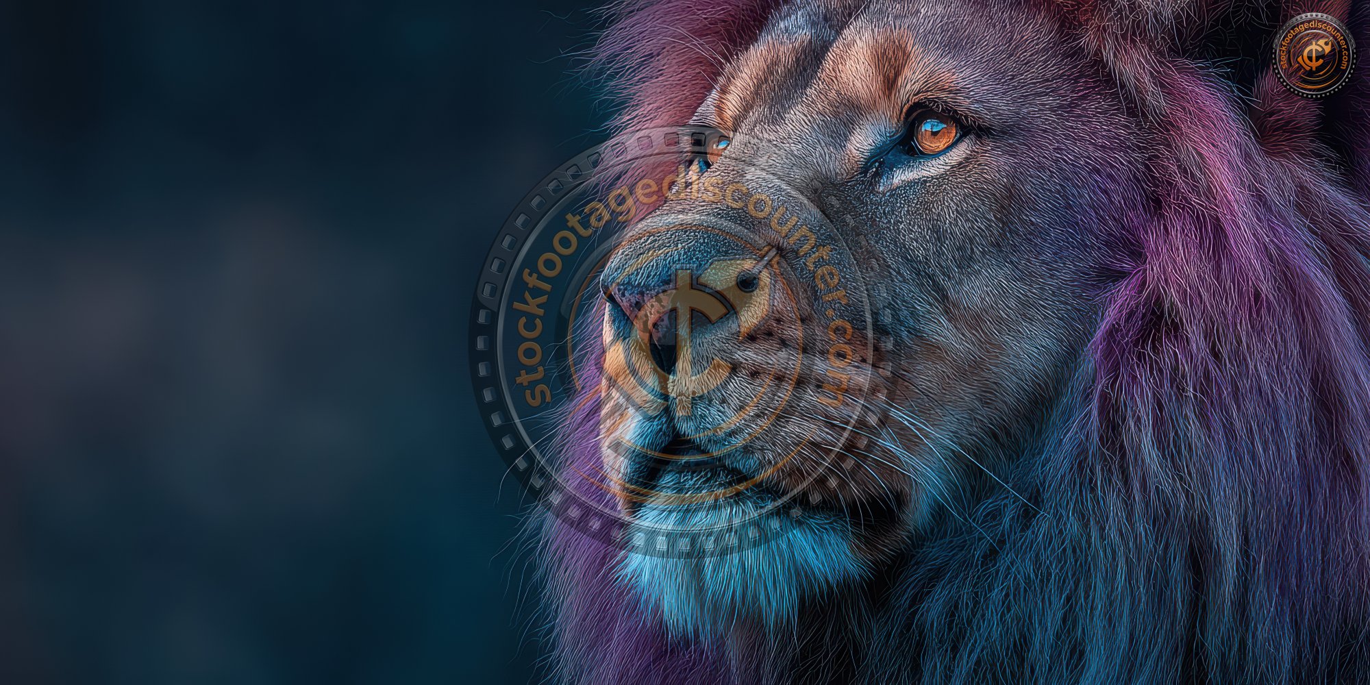 Colorful Lion Profile On Dark Background Majestic E2777bce 3b0c 4c1a 8255 6d86042b7037 1 Gigapixel Standard 6x