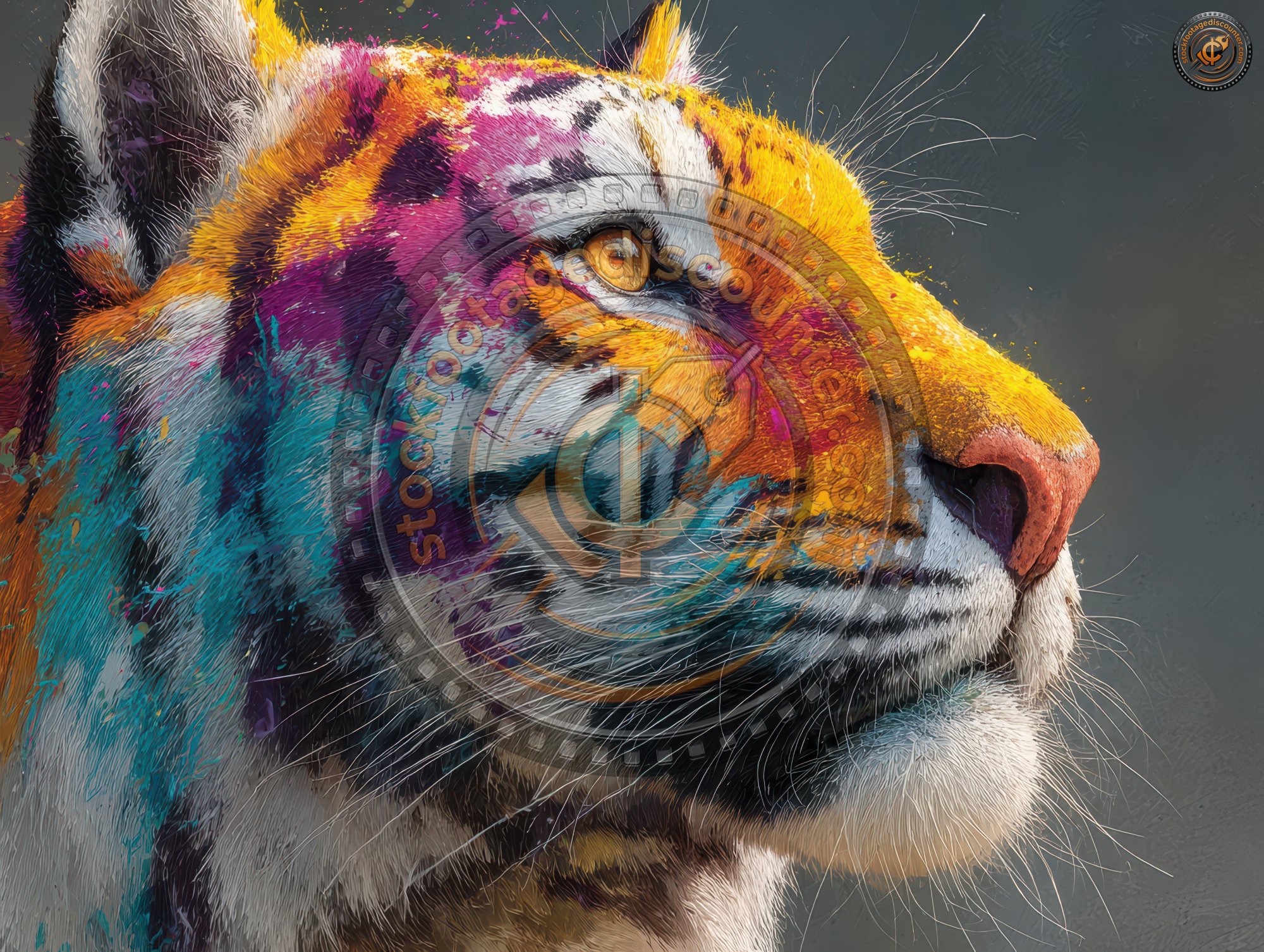 Colorful Tiger With Splashes Of Colorful Paint An F6ae577d 4e70 469f A655 Db038b77e534 1 Gigapixel Standard 6x