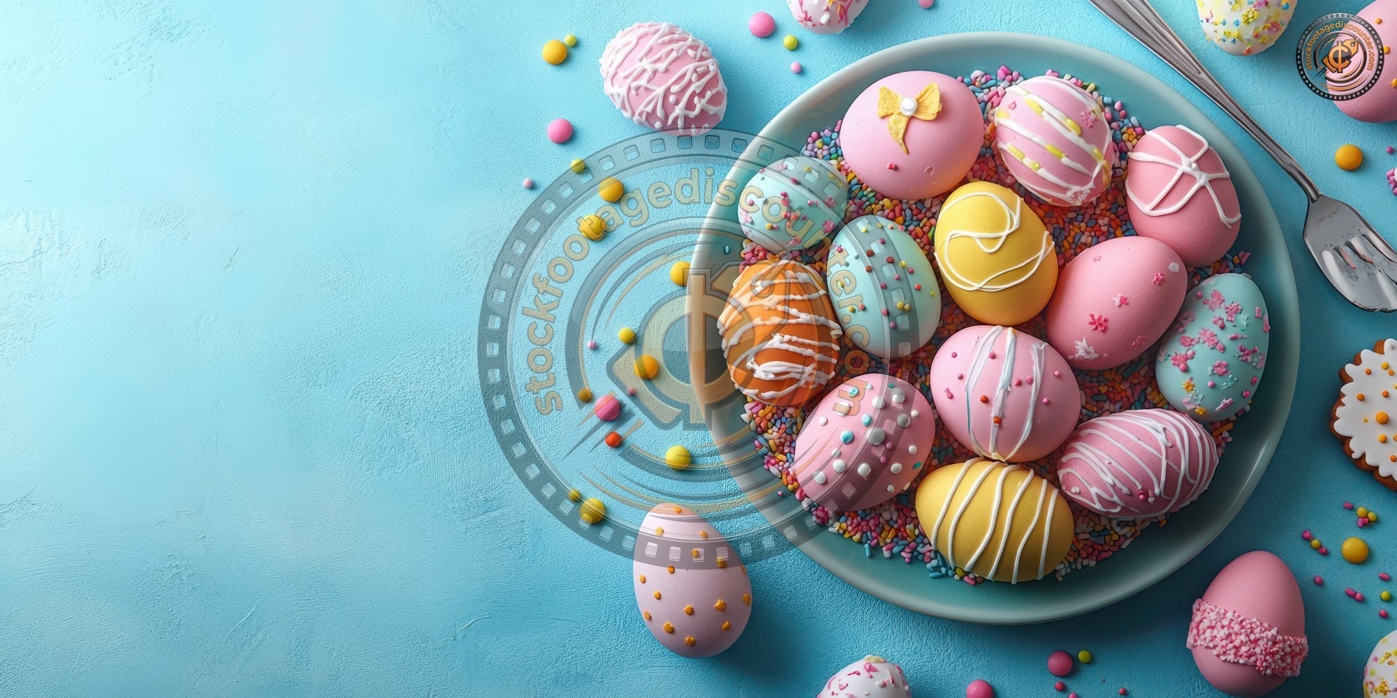 Easter Concept. Top View Photo Of Plate With Colo A29ce57b 46c3 4f12 8b02 C9fdfbf6128d 1 Gigapixel Standard 6x