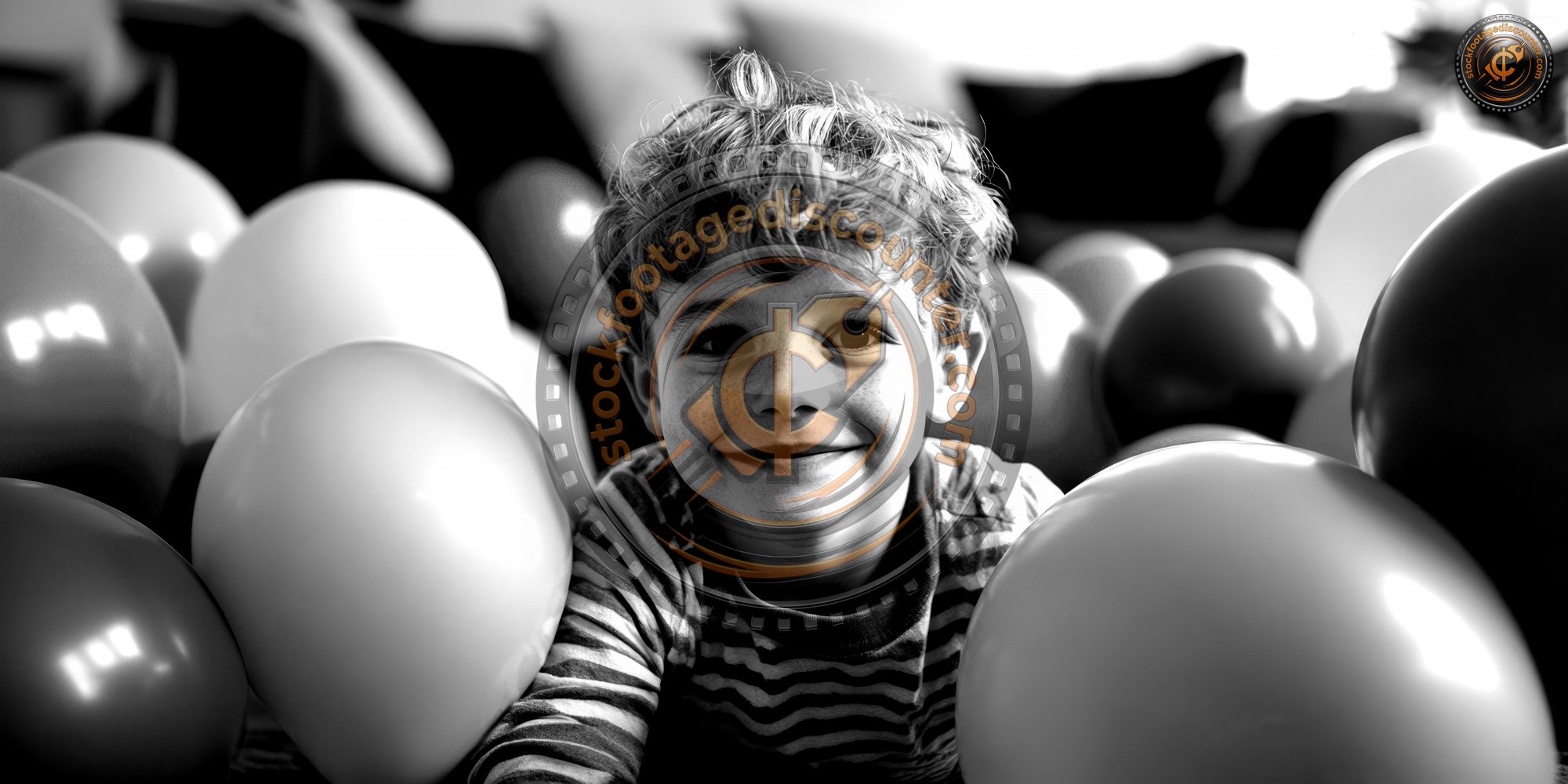 Happy Boy Playing With Balloons At Home. Happy Bi 90f73ac7 E66e 41f2 9d27 D862efdb4324 3 Gigapixel Standard 6x Bw