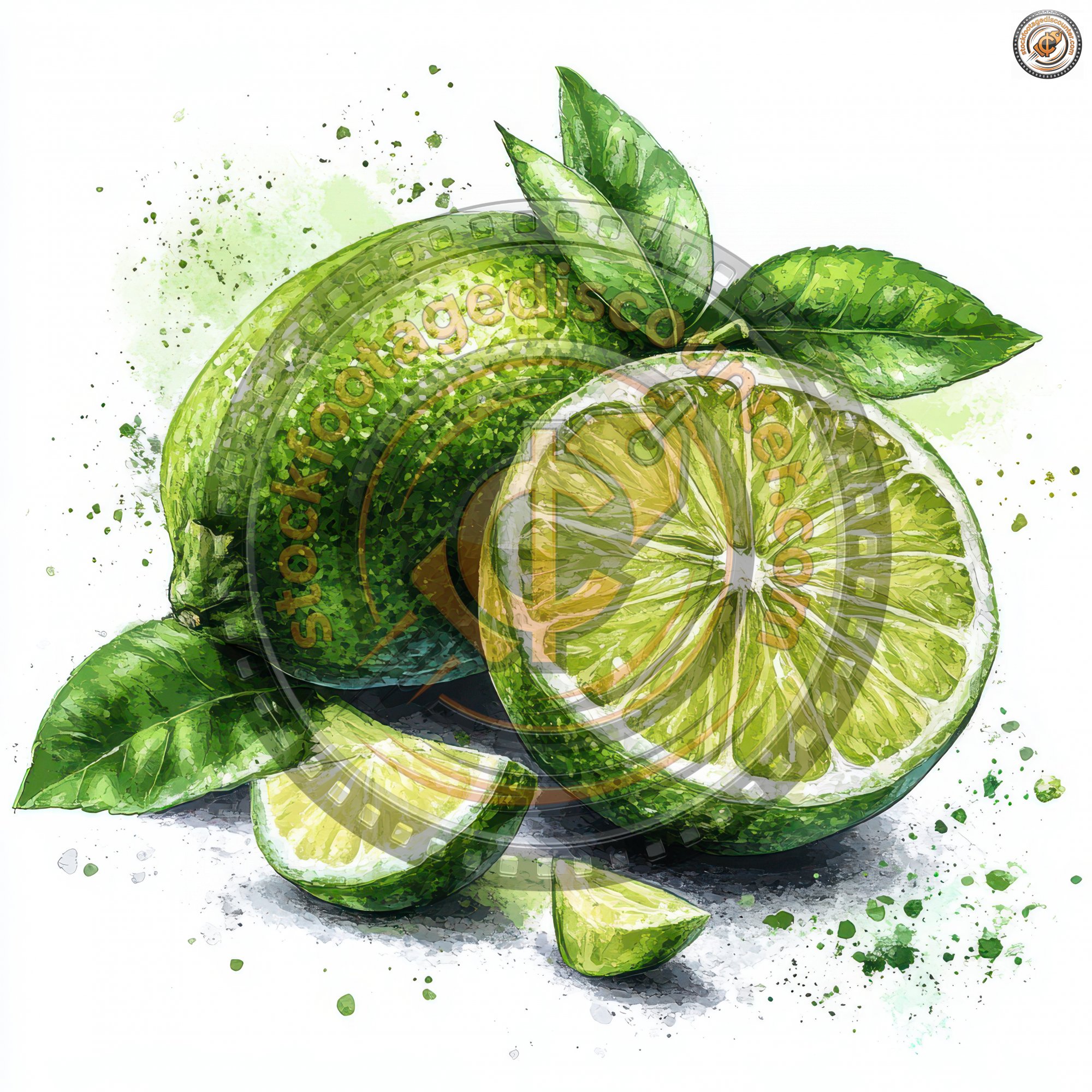Lime Drawing Hand Painted With Ink Brush. Pn 118897a9 8863 4f7e Ae43 29f7bb4cc1ea 2 Gigapixel Standard 6x