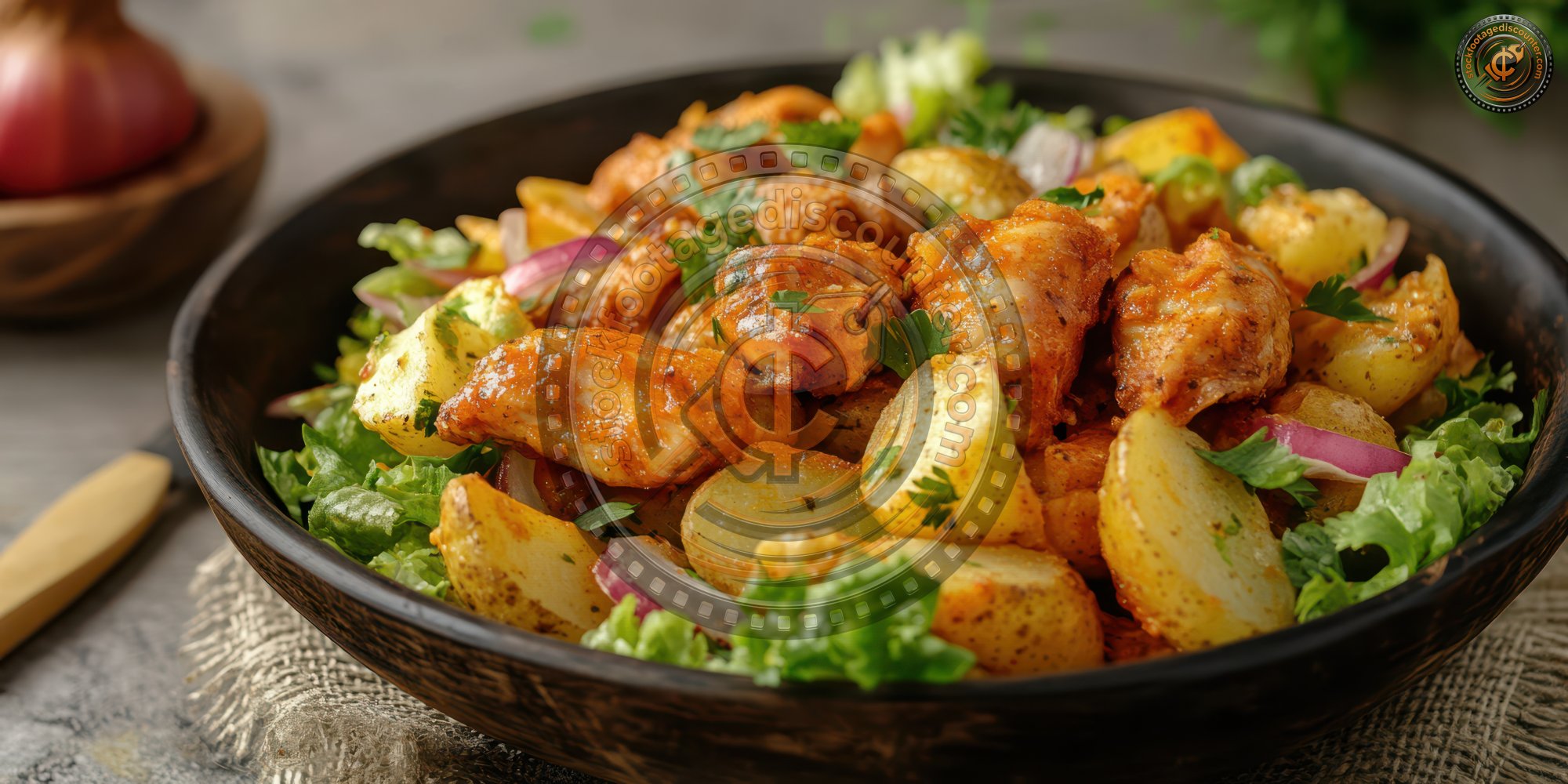 Mustard Potato Salad With Fried Chicken Salad With Chicken Ultra Realistic Photorealistic Ar 2 1 1736220990 Gigapixel Standard 6x