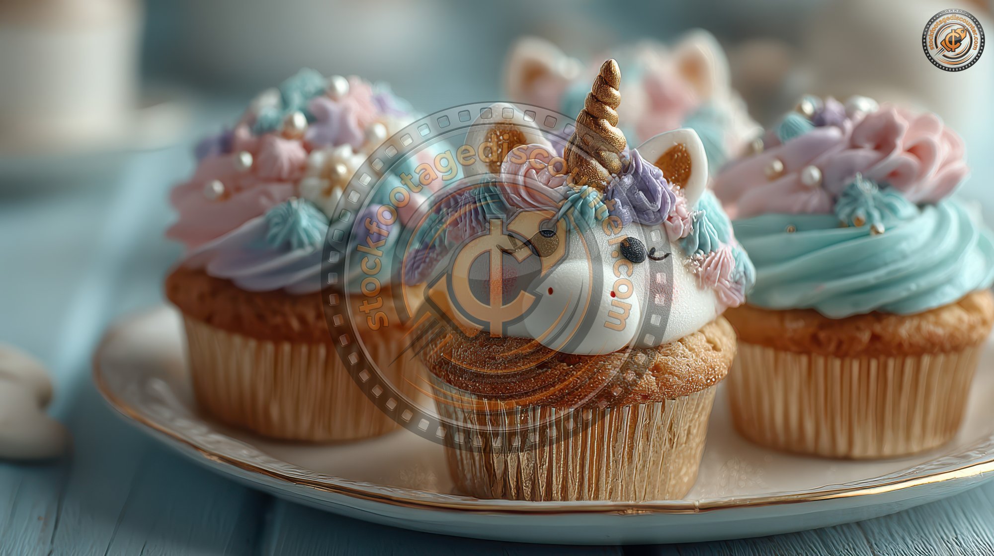 Plate With Cute Sweet Unicorn Cupcakes On Light Blue W Ec3f11f2 4128 4419 A3ec 814f9113e511 2 Gigapixel Standard 6x