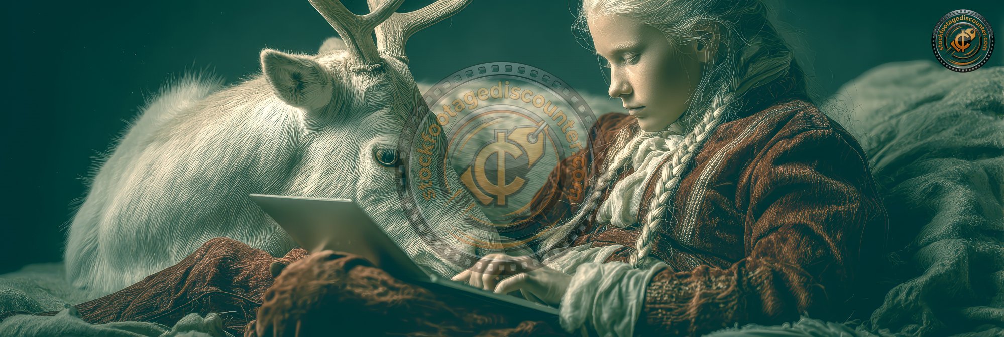 Preparation For The New Year. Elf With A Deer. El Eb905015 Dc2b 4a3d Ad4b D5c37dbb68f4 0 Gigapixel Standard 6x Tealorange