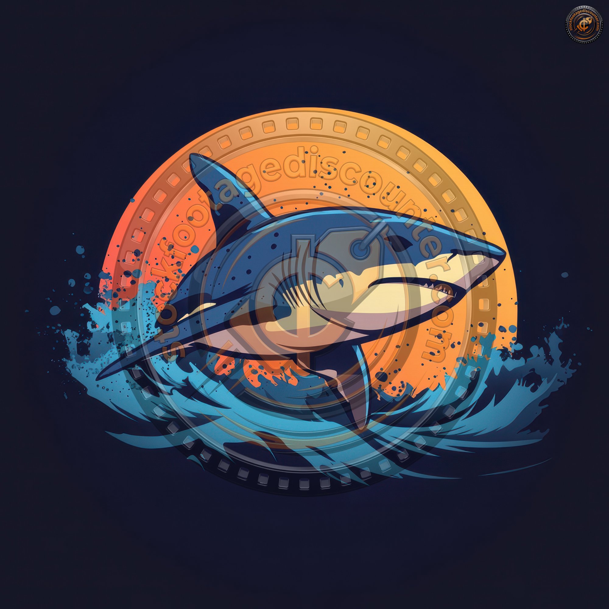 Shark Swim In The Waves Logo Design Illustration 70d184a3 87b6 48e4 87db 12ef7a717c4d 3 Gigapixel Standard 6x