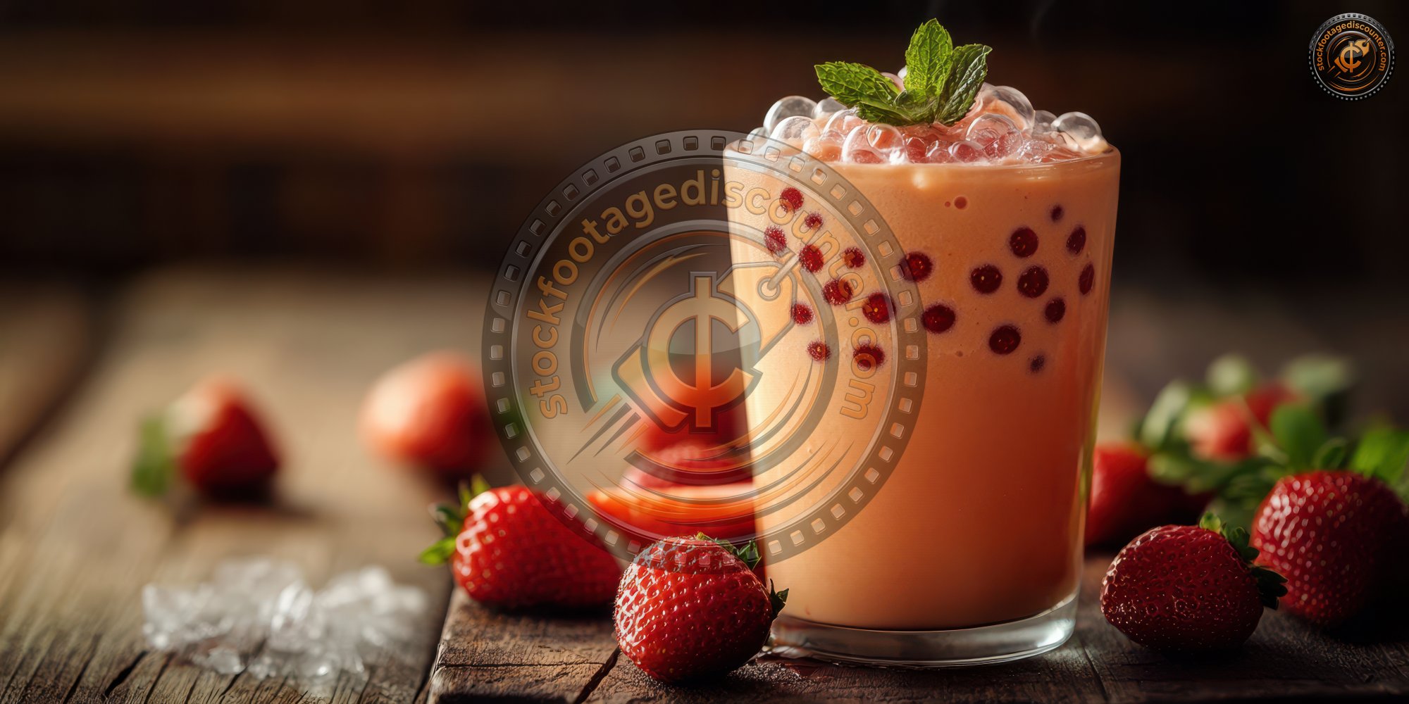 Taiwan Milk Tea With Bubble And Strawberries On W D7294457 Ffc4 4ee1 Aa41 Bb70b6fd3ece 2 Gigapixel Standard 6x