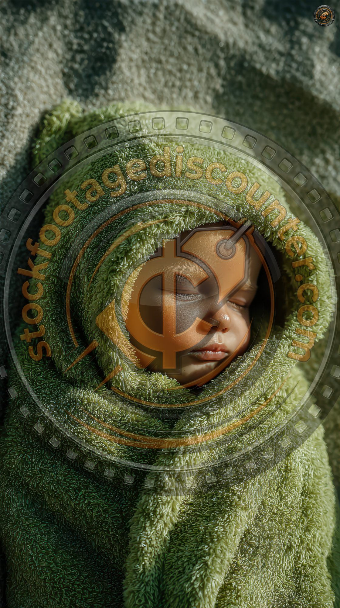 Baby Wrapped In Green Blanket. Cute Baby. Ultra R B357dbdf 1f4a 4f3b 9425 934f909edddc 1 Gigapixel Standard 6x
