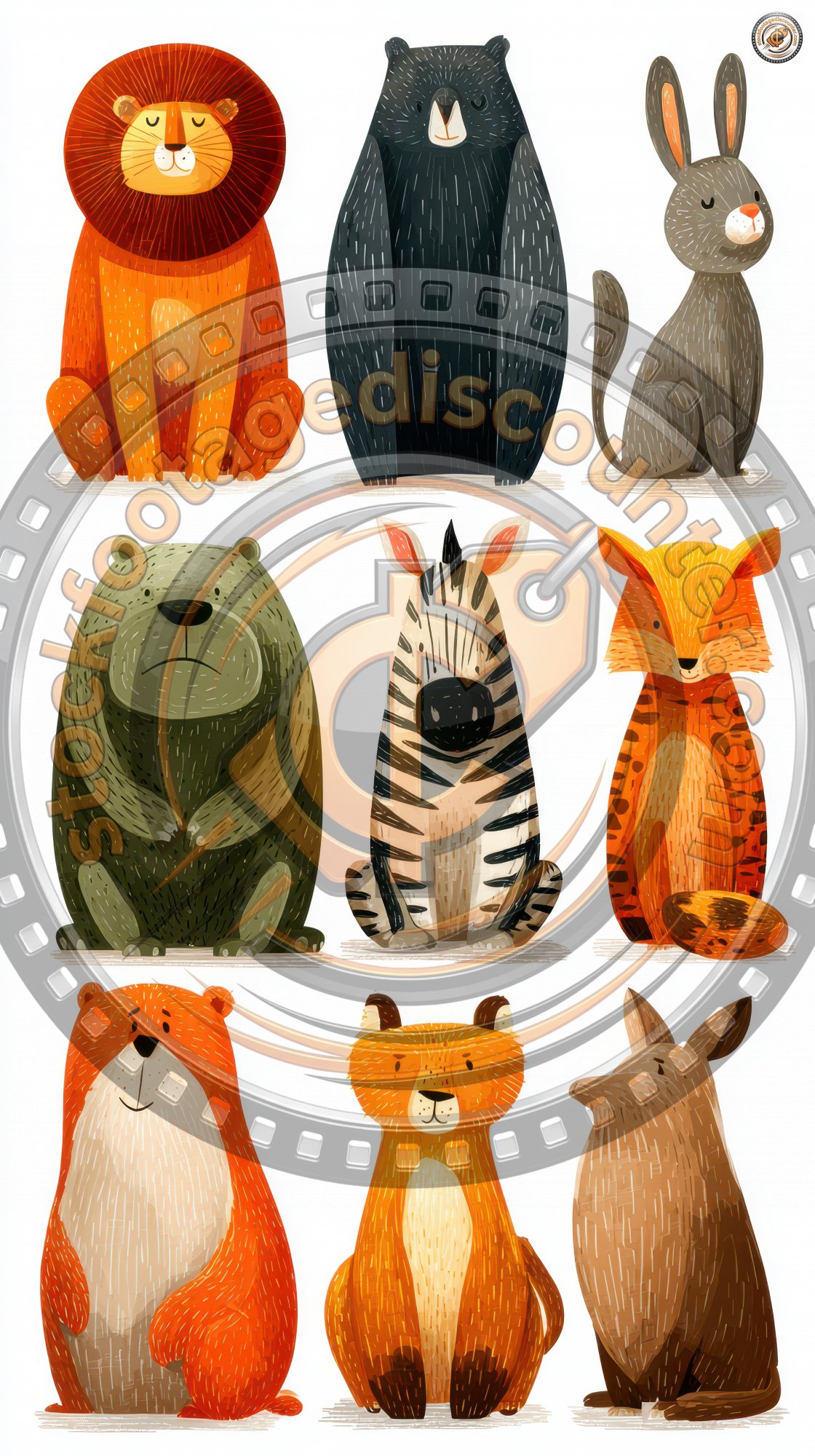 Set Of Funny Animals Isolated On White Backgroun B5ee8574 9140 4e28 8d9f 78c2392e3598 1 Gigapixel Standard 6x