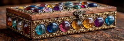 Jewelry Box With Glass Beads On A Woo 36bec2a8 441b 4809 A5dd A0ca10145b82 1 Gigapixel Standard 6x