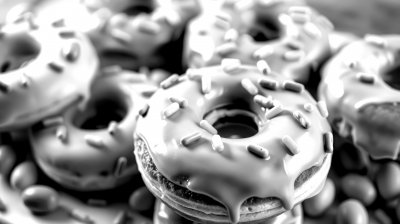 C o l o r f u l   d o n u t s   w i t h   f r o s t i n g   a n d   s p r i n k l e s   a r r a n g e d   o n   a   p l a t e   f o r   a   f e s t i v e   d e s s e r t   d i s p l a y   a t   a   c h e e r f u l   g a t h e r i n g