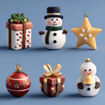 D Christmas Clip Art. Set Of Design Elements Isol C094ed55 F3f8 4e6e 804d 5205bc31da42 2 Gigapixel Standard 6x