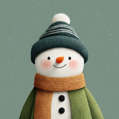 A Cheerful Snowman Wearing A Green Knitted Hat And 24f9d0f7 25f9 4ef2 94b8 31fa8844b338 1 Gigapixel Standard 6x
