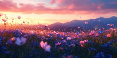 A Field Of Wildflowers At Twilight With The Flowe 24b0a718 2ce1 4a24 9bfe 60d4f3437134 1 Gigapixel Standard 6x