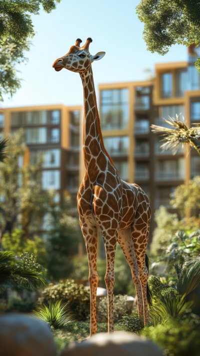 A Giraffe In An Outdoor Park. Giraffe. Ultra Realis Fe8dd7e4 Ac2a 441d Ae0e 774235a8a35a 2 Gigapixel Standard 6x