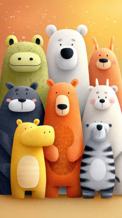 A Group Of Cute Cartoon Style Animals Sitting To 1dd6882e 7117 4191 Bf7a 679a5628c780 0 Gigapixel Standard 6x