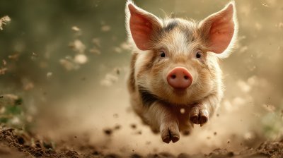 A Joyful Pig Captured Mid Jump In An Earthy Landsc 29864b35 De3c 457f A980 5afc0da875b0 0 Gigapixel Standard 6x