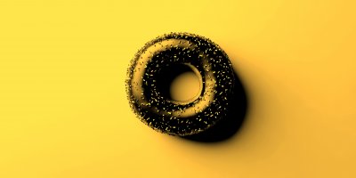 A Photo From Above Of The Single Chocolate Glazed Donut With Sprinkles Isolated White Background Overhead Donut Photo Fr 1736327364 Gigapixel Standard 6x Gold