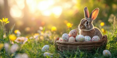 A Rabbit Sits By A Basket Overflowing With Decora 3649a6b1 D61b 4d05 8399 A14111f63e57 3 Gigapixel Standard 6x