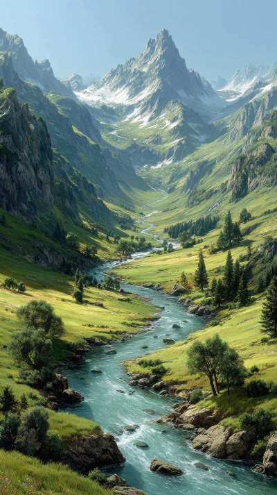A River Winds Its Way Through A Beautiful Valley 13d2efc1 5418 4be2 9ad9 866b734801b1 1 Gigapixel Standard 6x