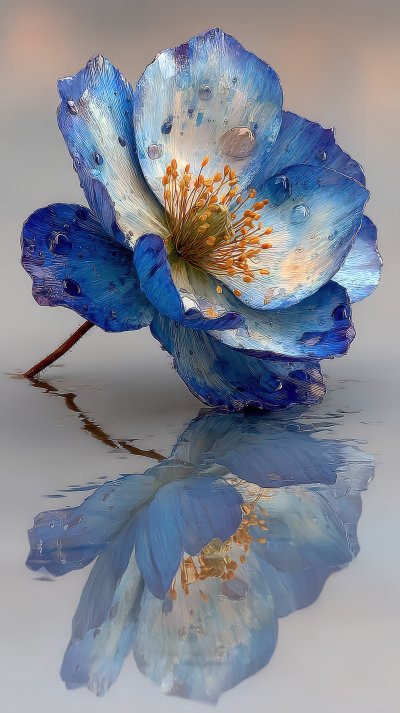 A Single Blue Flower With A Stem. Flower Bouquet. 642a8af5 235d 464e 8668 C298509787dd 2 Gigapixel Standard 6x