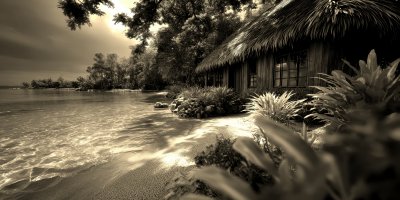 A Wooden Bungalow House Located On The Beach Of A B3ee4b12 3925 4c7d B217 D1988396ff73 3 Gigapixel Standard 6x Sepia