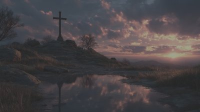 A Wooden Cross Standing Tall On A Hill At Sunrise 56fe906e 5439 4ba9 A134 30135127691e 2 Gigapixel Standard 6x Lc