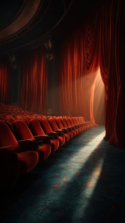 An Empty Cinema Theater With Red Seats And Curtai 3559632d 8225 4b7a B5a7 752602f68473 1 Gigapixel Standard 6x