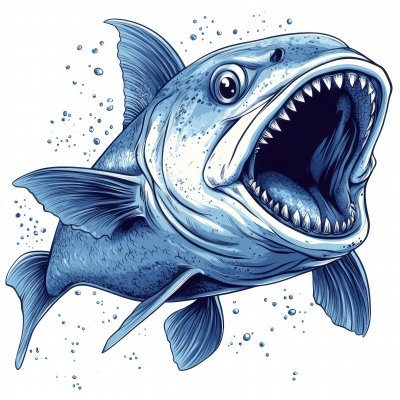 Angry Barracuda Fish Cartoon Character With Sharp 127971d2 779e 4eee 8a90 E1ca9773a01d 3 Gigapixel Standard 6x