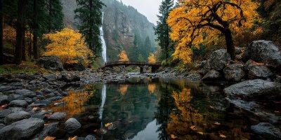 Autumn At Multnomah Falls Oregon. Nature Photogra B3d3b980 4bed 4025 A7e5 421d95b32e5a 1 Gigapixel Standard 6x