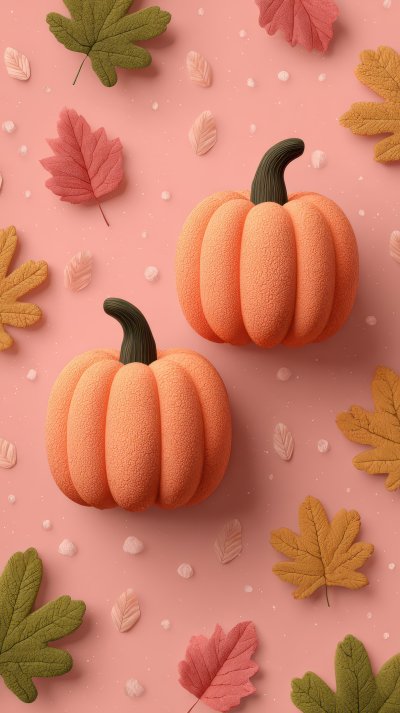 Autumn Pumpkins Pink Background Fall Leaves. Tha 2eb4905e 1ce7 42f0 897e 2edf2d3b499b 2 Gigapixel Standard 6x