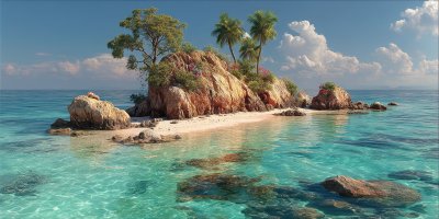 Beautiful Small Island At Laka Beach. Small Tropi F9293fd5 3cab 4bb0 962b 9b7fffa2184a 1 Gigapixel Standard 6x