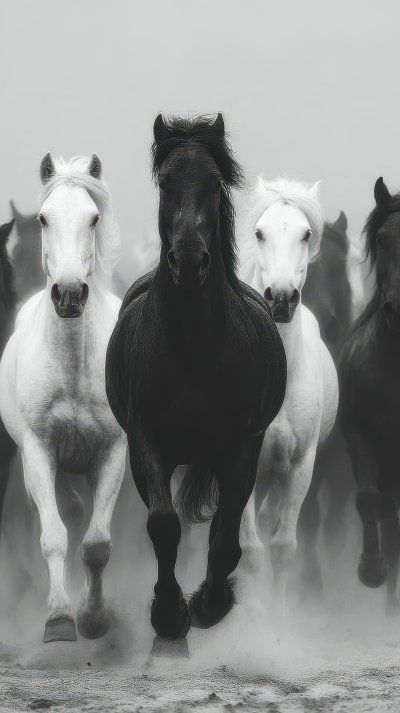 Black And White Horses Running Wild. Wild Horse. 70970cab 5366 4e85 9820 F36f78b6f5aa 3 Gigapixel Standard 6x