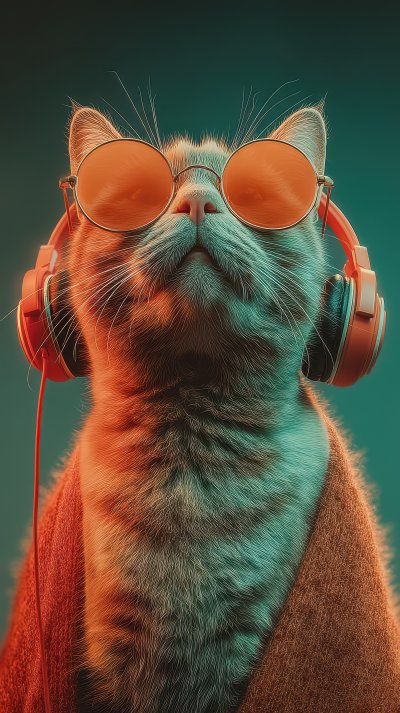 Cat Dj With Sunglasses And Headphones Mixing Musi 34ffddd9 3bae 426c B76b 4fcc0cf43800 3 Gigapixel Standard 6x