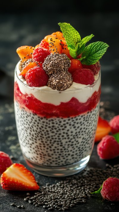 Chia Seeds Yogyrt Pudding. Pudding With Topping. A002b736 0e16 4d12 8e40 8f0424f6b34a 1 Gigapixel Standard 6x