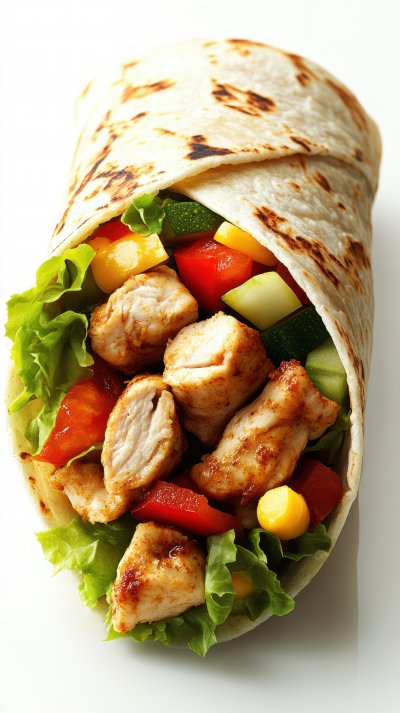 Chicken Wrap With Vegetables Isolated On White Ba 1b4f2301 353b 4bb9 8f96 361948fcc582 1 Gigapixel Standard 6x