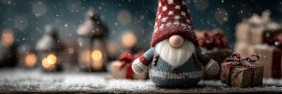 Christmas Composition. The Gnome And Gifts With F Af1152e7 4844 40e6 98be 7aa137349107 2 Gigapixel Standard 6x