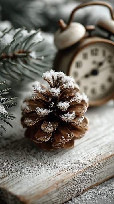 Christmas Tree Branch With Pine Cone In Snow And 81fc8c8f D8da 44fb 84d4 43c88c50f9c2 0 Gigapixel Standard 6x