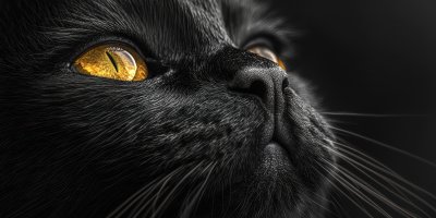 Close Up Of Black Cat Face With Bright Yellow Eyes Macro Photography Animal Portrait And Eye Catching Detail Concept Cat 1737461365 Gigapixel Standard 6x