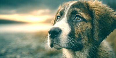 Close Up Portrait Of Saint Bernard Puppy On The B 41fcc7f8 8ab1 4d8c 8b6c 7dec5dd42c86 2 Gigapixel Standard 6x Tealorange